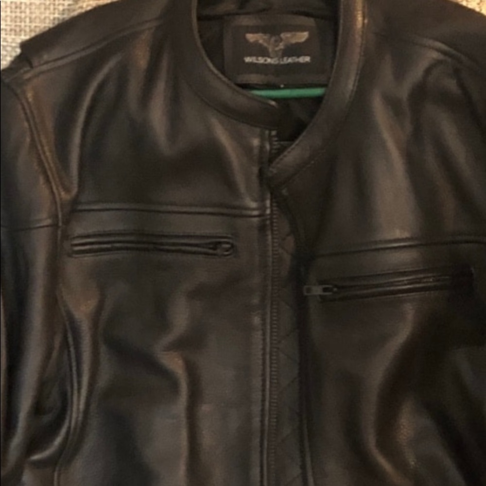 Wilson 100% leather motorcycle jacket